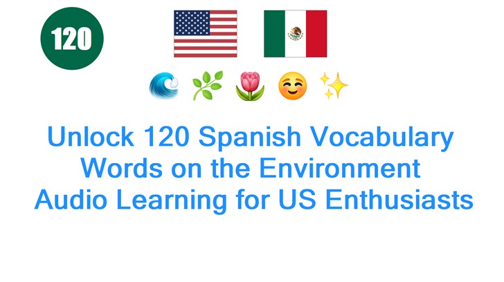 Unlock 120 Spanish Vocabulary Words on the Environment: Audio Learning for US Enthusiasts